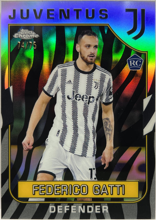 Federico Gatti 74/75 Rookie Zebra Topps Chrome Juventus 2022/23