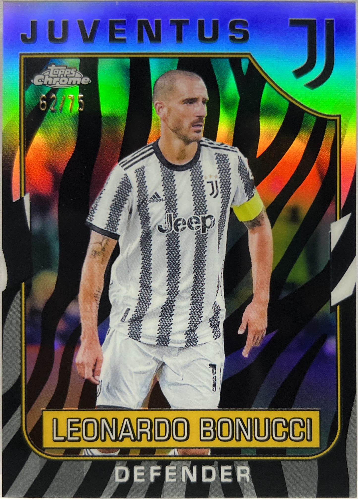 Leonardo Bonucci 62/75 Zebra Topps Chrome Juventus 2022/23