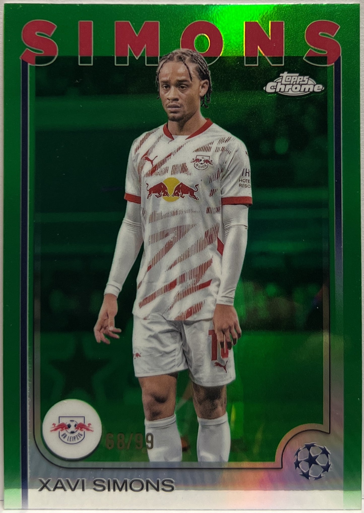 Xavi Simons 68/99 Green Topps Chrome UCC 2024/25