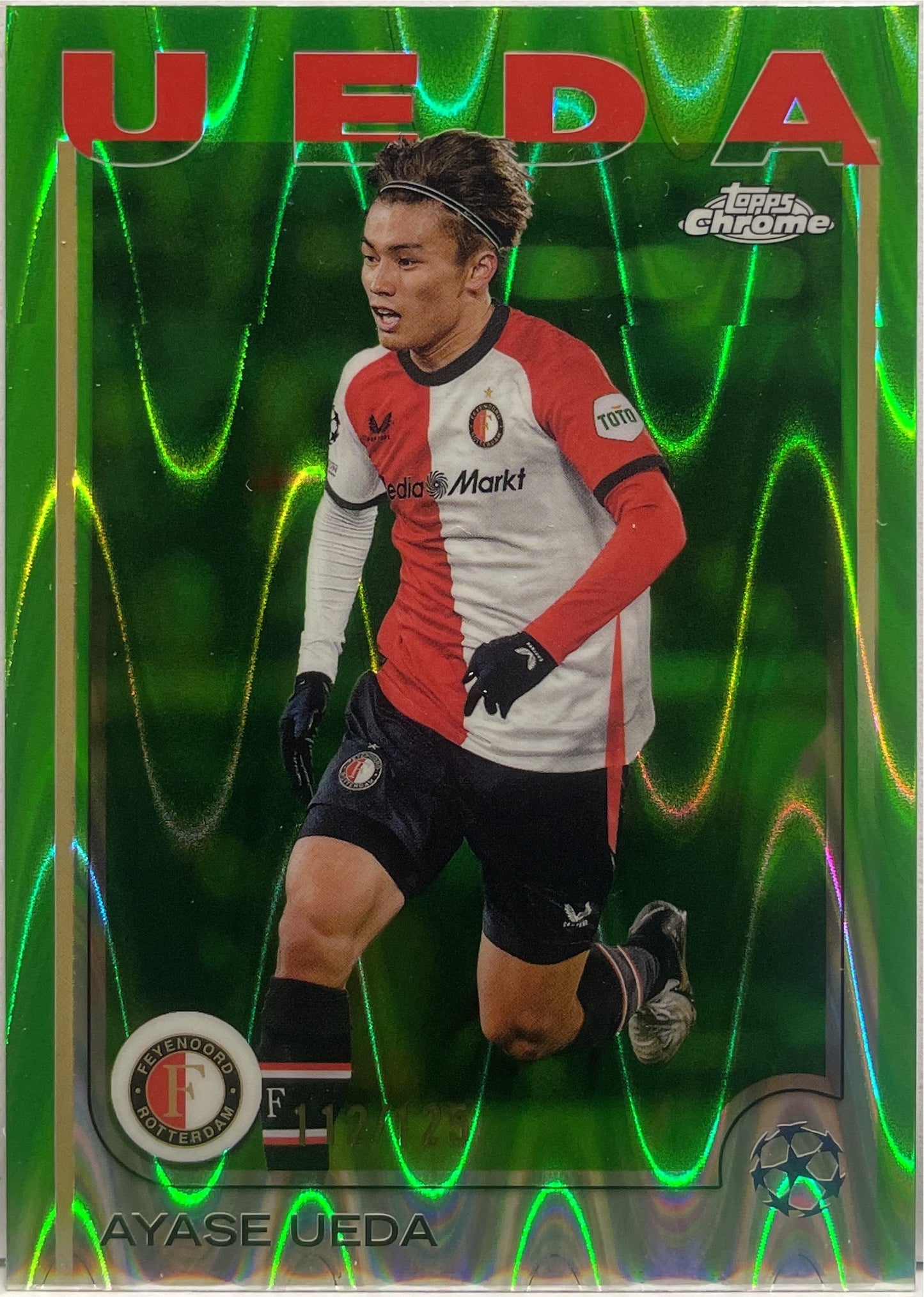 Ayase Ueda 112/125 Green RayEave Topps Chrome UCC 2024/25