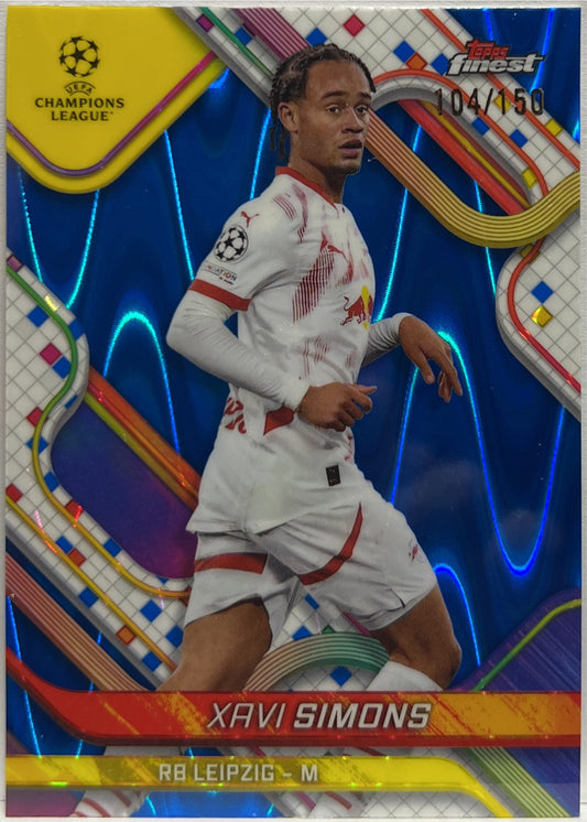 Xavi Simons 104/150 Blue Lava Topps Finest UCC 2024/25