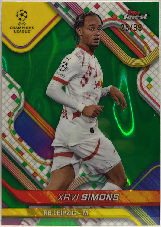 Xavi Simons 25/99 Green Lava Topps Finest UCC 2024/25
