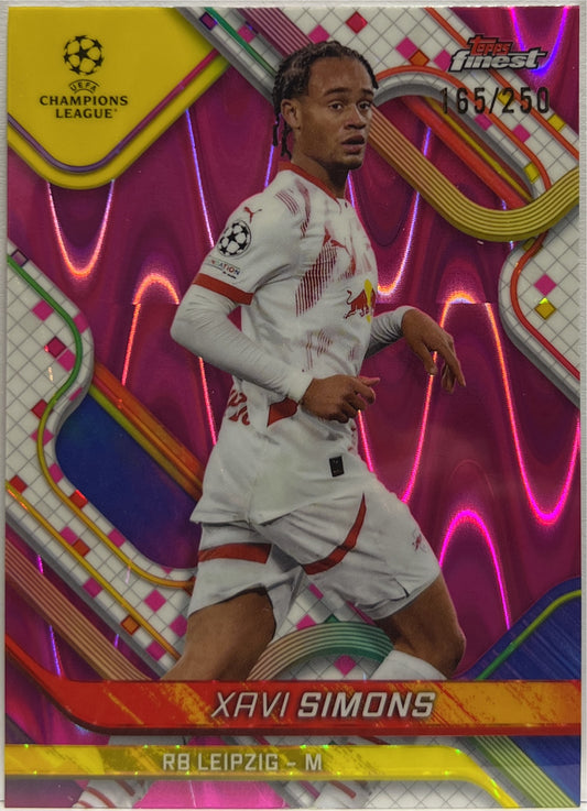 Xavi Simons 165/250 Pink RayWave Topps Finest UCC 2024/25