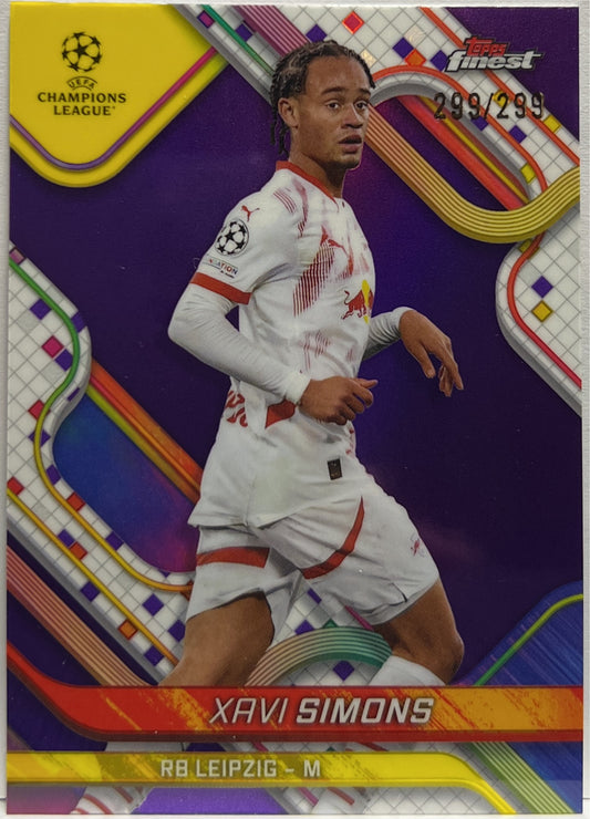 Xavi Simons 299/299 Purple Topps Finest UCC 2024/25