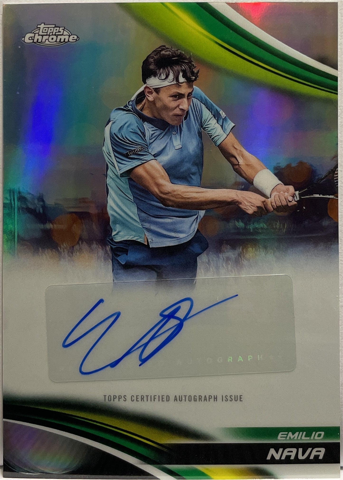 Emilio Nava Autograph Refractor Topps Chrome Tennis 2025