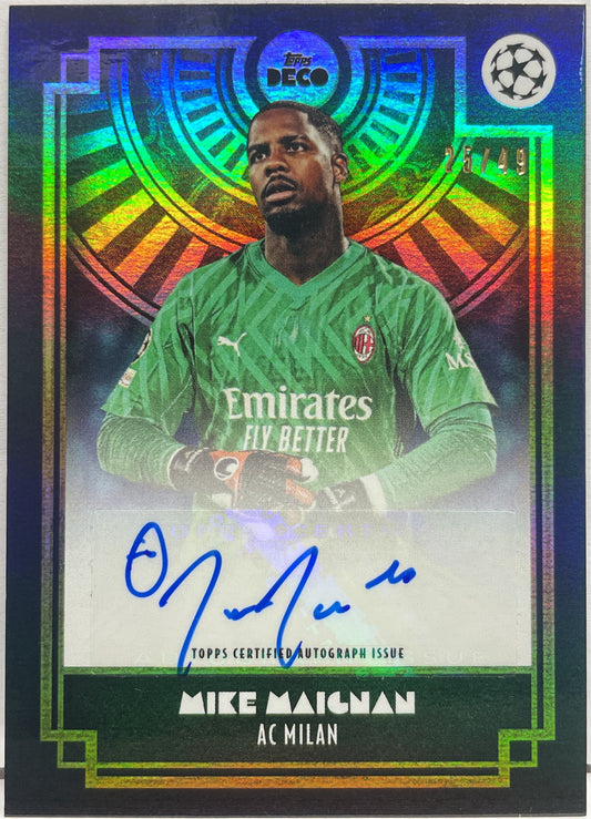 Mike Maignan 25/49 Autograph Topps Deco 2023/24