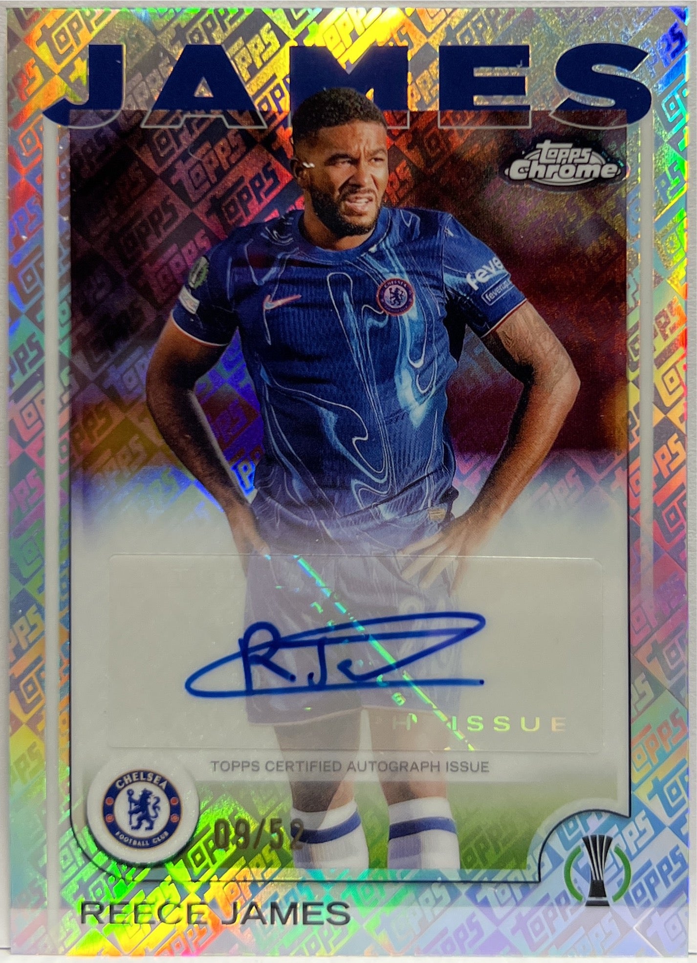 Reece James 9/52 Autograph Toppsfractor Topps Chrome UCC 2024/25