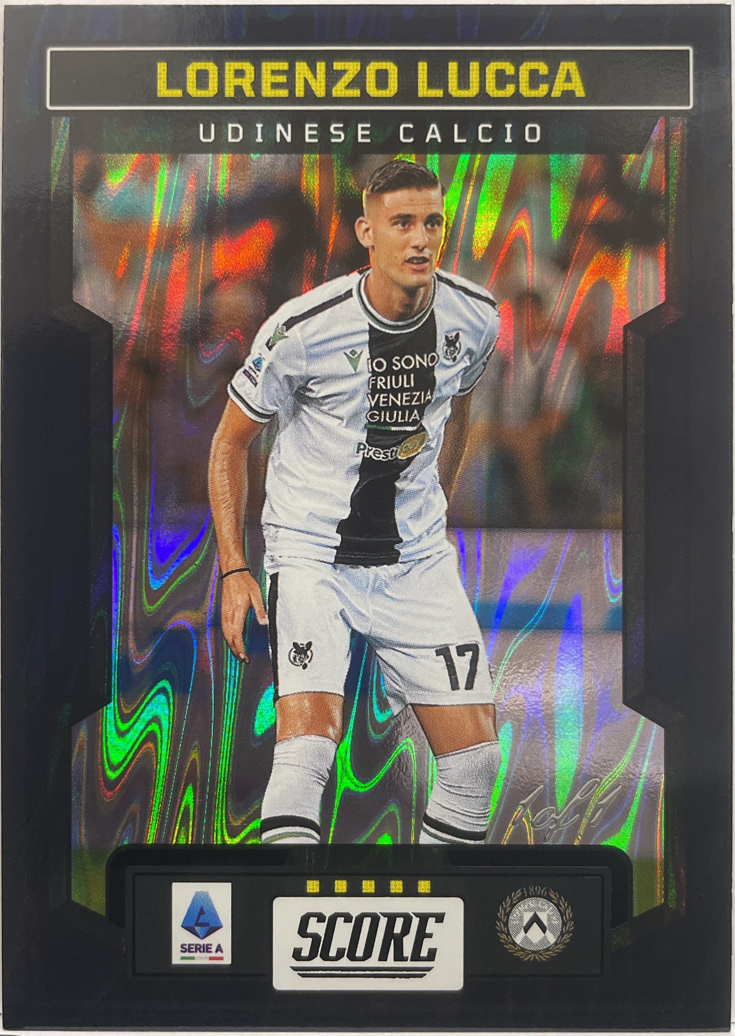 Lorenzo Lucca 1/1 One Of One Black Swirl Score Serie A 2023/24