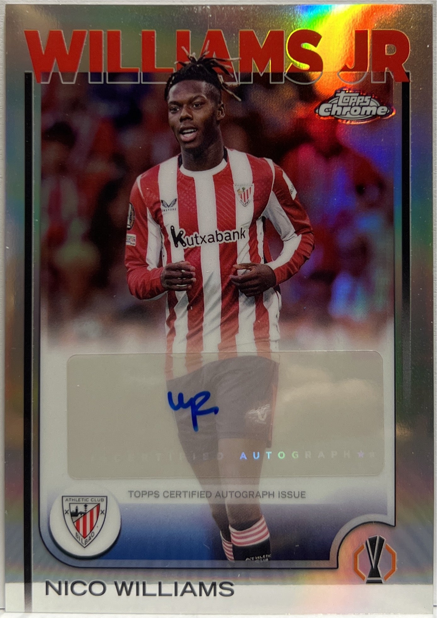 Nico Williams Autograph Topps Chrome UCC 2024/25