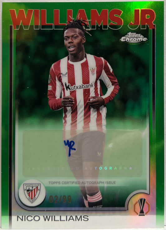 Nico Williams 2/99 Autograph Green Topps Chrome UCC 2024/25