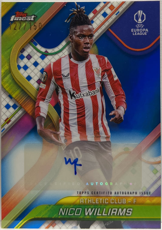 Nico Williams 127/150 Autograph Blue Topps Finest UCC 2024/25