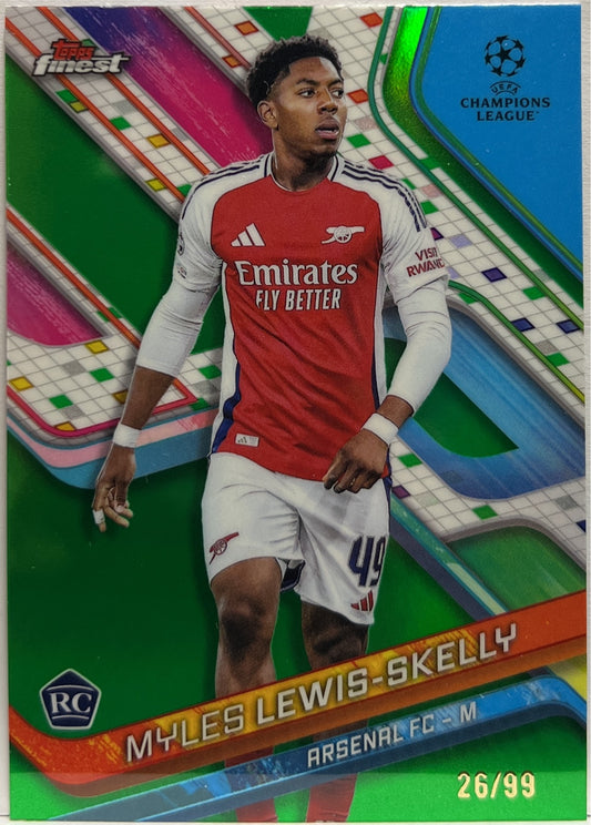 Myles Lewis Skelly 26/99 Rookie Green Topps Finest UCC 2024/25
