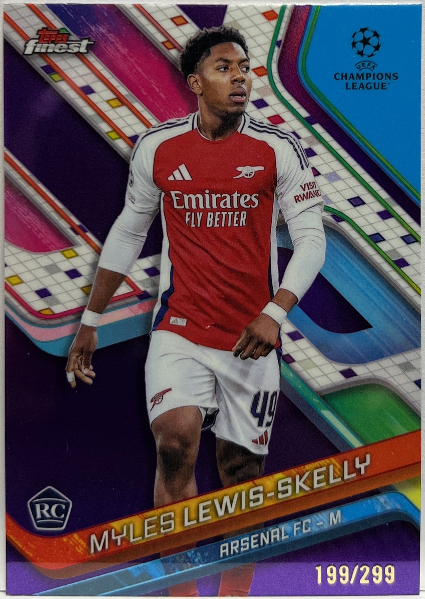Myles Lewis Skelly 199/299 Rookie Purple Topps Finest UCC 2024/25