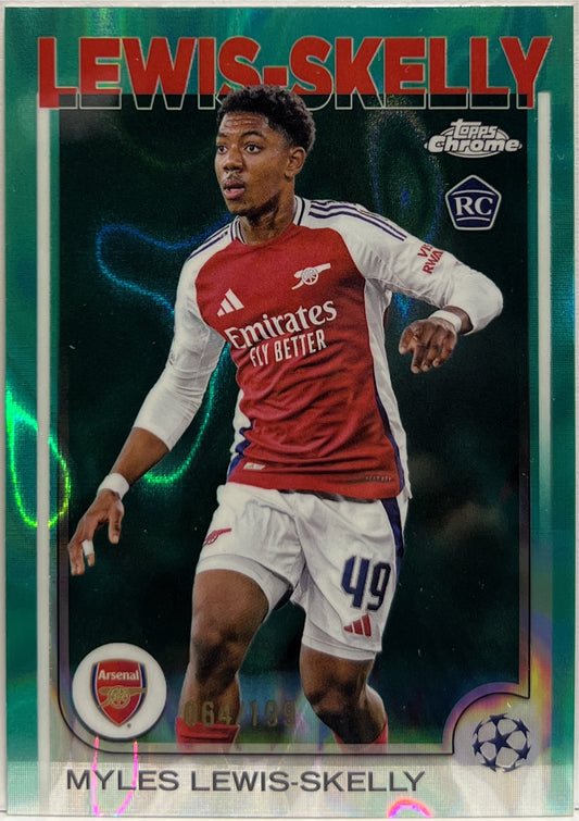 Myles Lewis Skelly 64/199 Rookie Aqua Topps Chrome UCC 2024/25