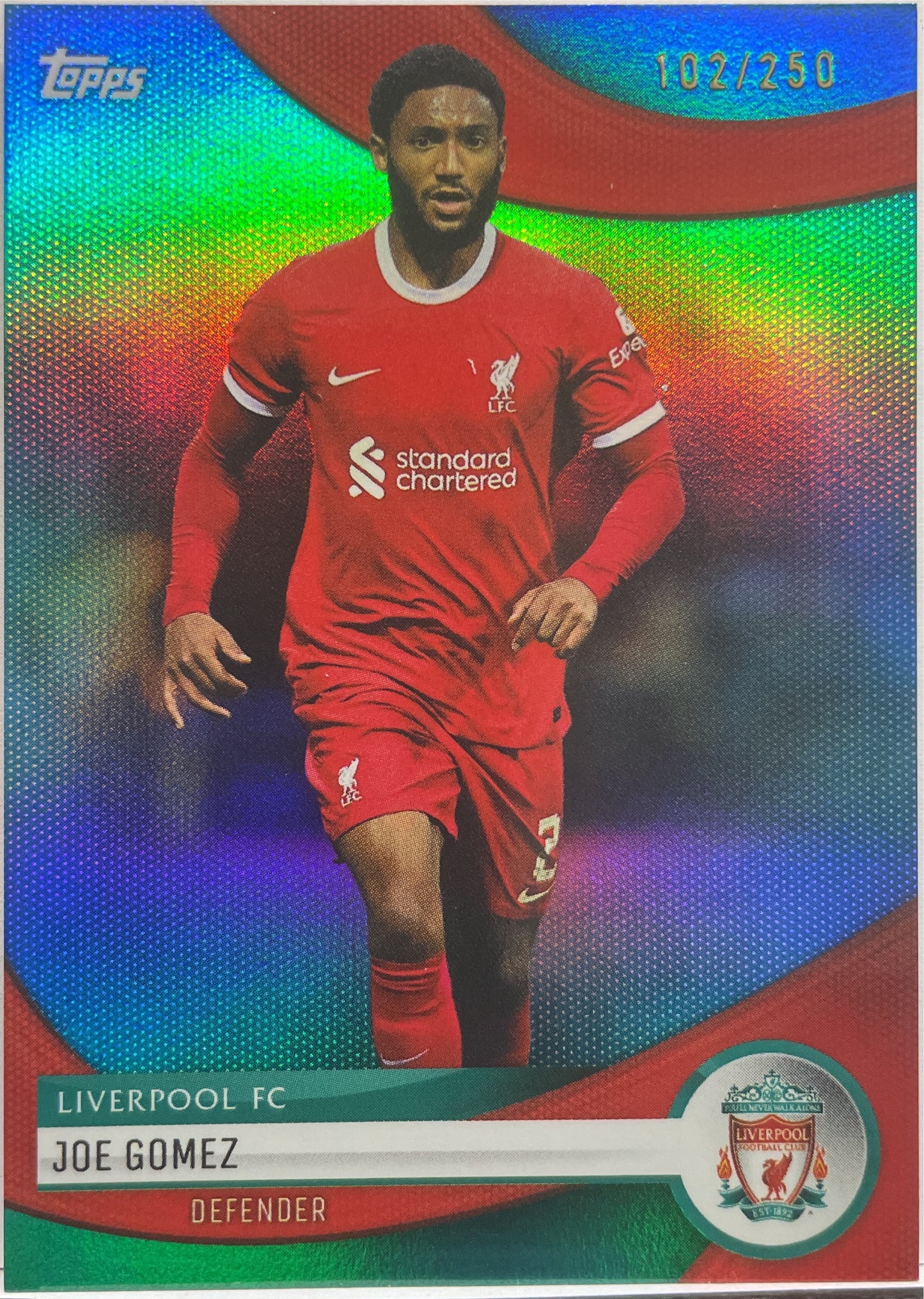 Joe Gomez 102/250 Topps Liverpool Team Set 2022/23