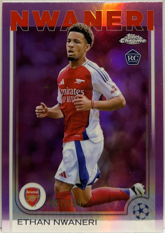 Ethan Nwaneri 61/299 Rookie Violet Topps Chrome UCC 2024/25