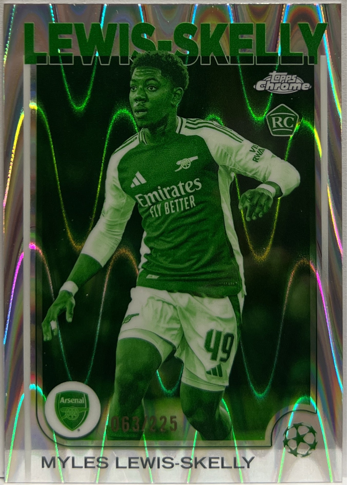 Myles Lewis Skelly 63/225 Rookie Night Vision RayWave Topps Chrome UCC 2024/25