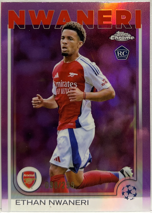 Ethan Nwaneri 98/299 Rookie Violet Topps Chrome UCC 2024/25