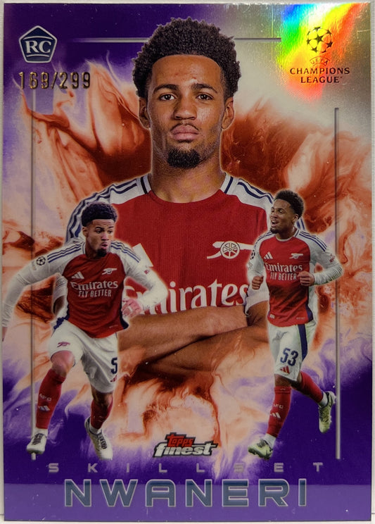 Ethan Nwaneri 169/299 Rookie Skillset Purple Topps Finest UCC 2024/25