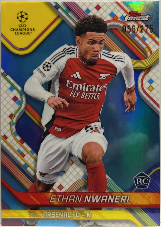 Ethan Nwaneri 56/275 Rookie Sky Blue Topps Finest UCC 2024/25