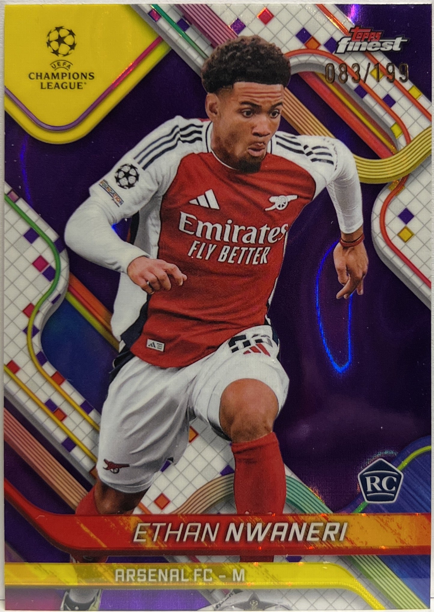Ethan Nwaneri 83/299 Rookie Purple Topps Finest UCC 2024/25