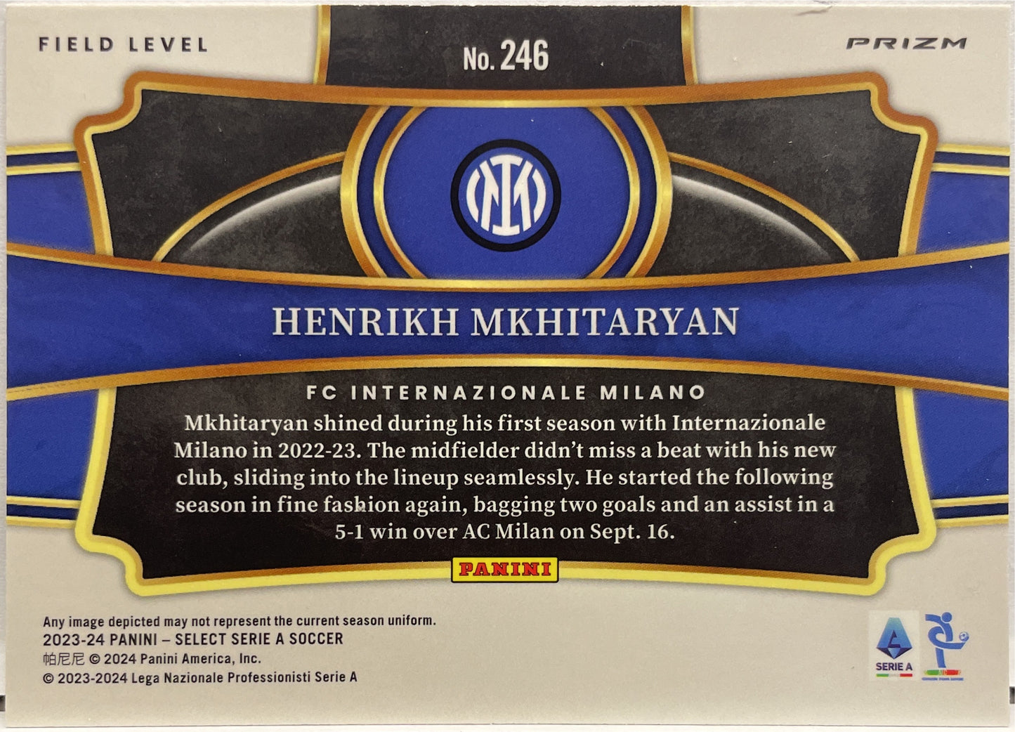 Henrikh Mkhitaryan Field Level Blue Select Serie A 2023/24