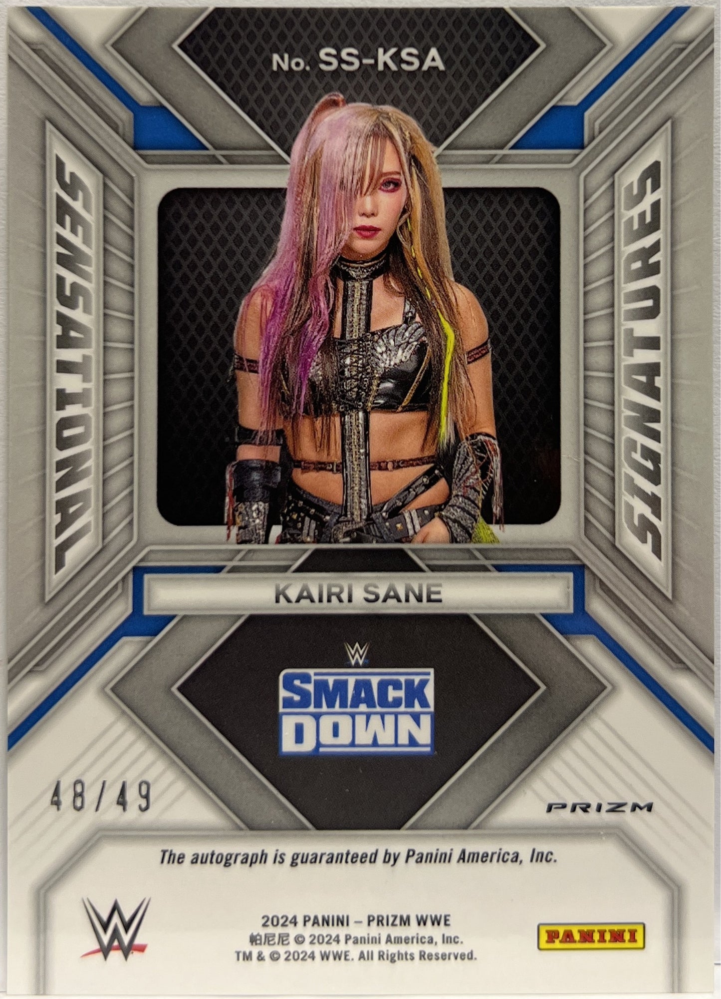 Kairi Sane 48/49 Autograph Sensational Signatures Blue Panini Prizm WWE 2024