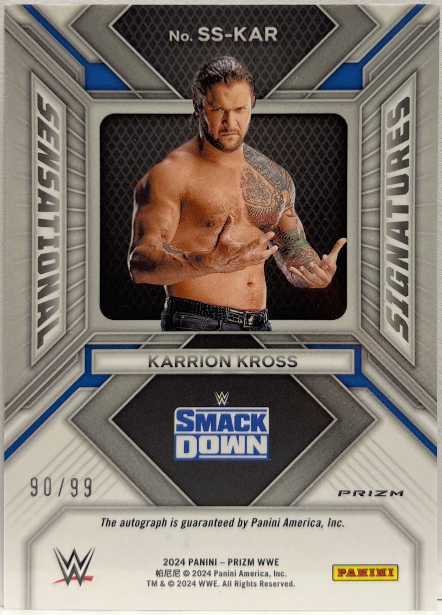 Karrion Kross 90/99 Autograph Sensational Signatures Red Panini Prizm WWE 2024