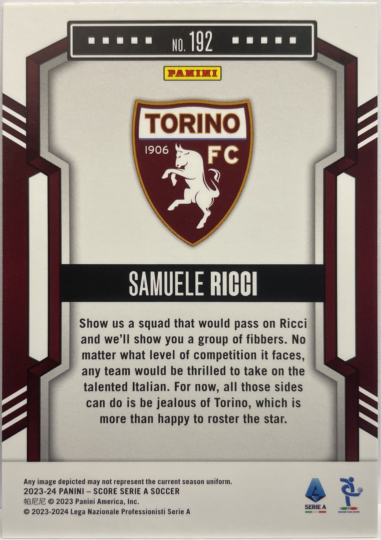 Samuele Ricci 14/15 Swirl Score Serie A 2023/24