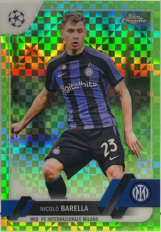 Nicolo Barella 64/399 Neon Green Topps Chrome UCC 2022/23