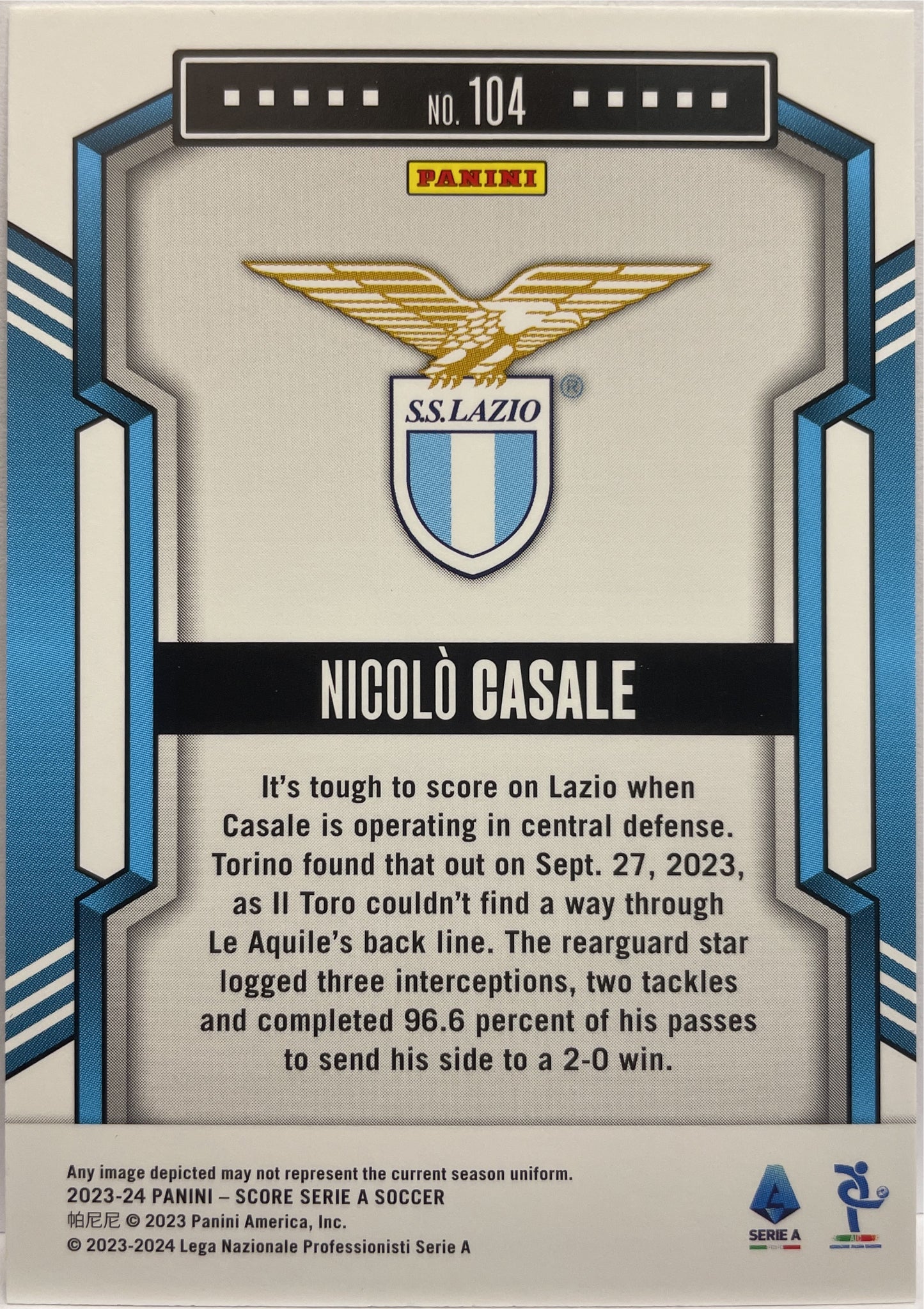 Nicolo Casale 6/10 Gold Swirl Score Serie A 2023/24