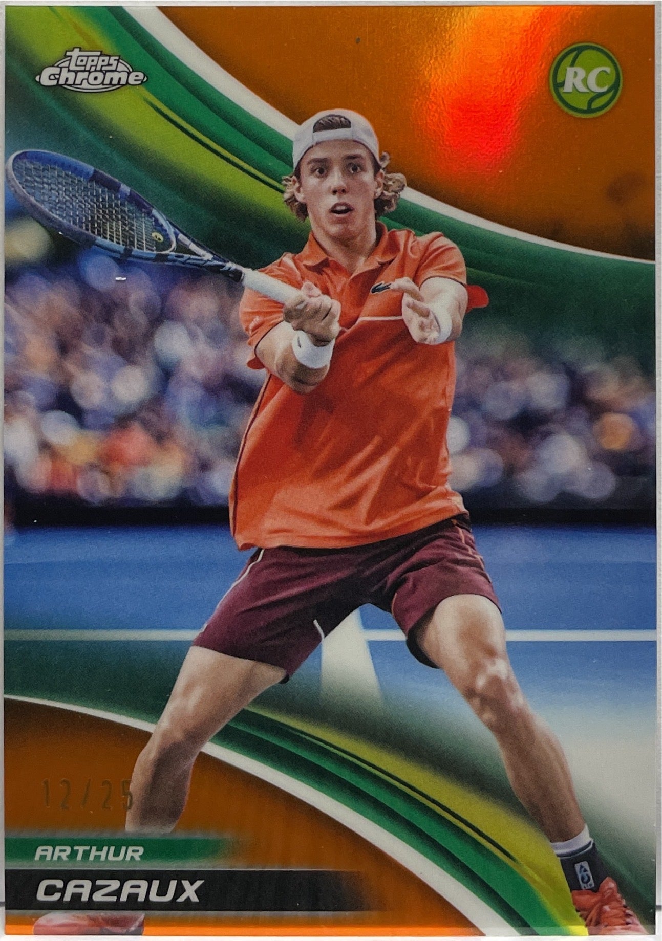 Arthur Cazaux 12/25 Rookie Orange Topps Chrome Tennis 2025