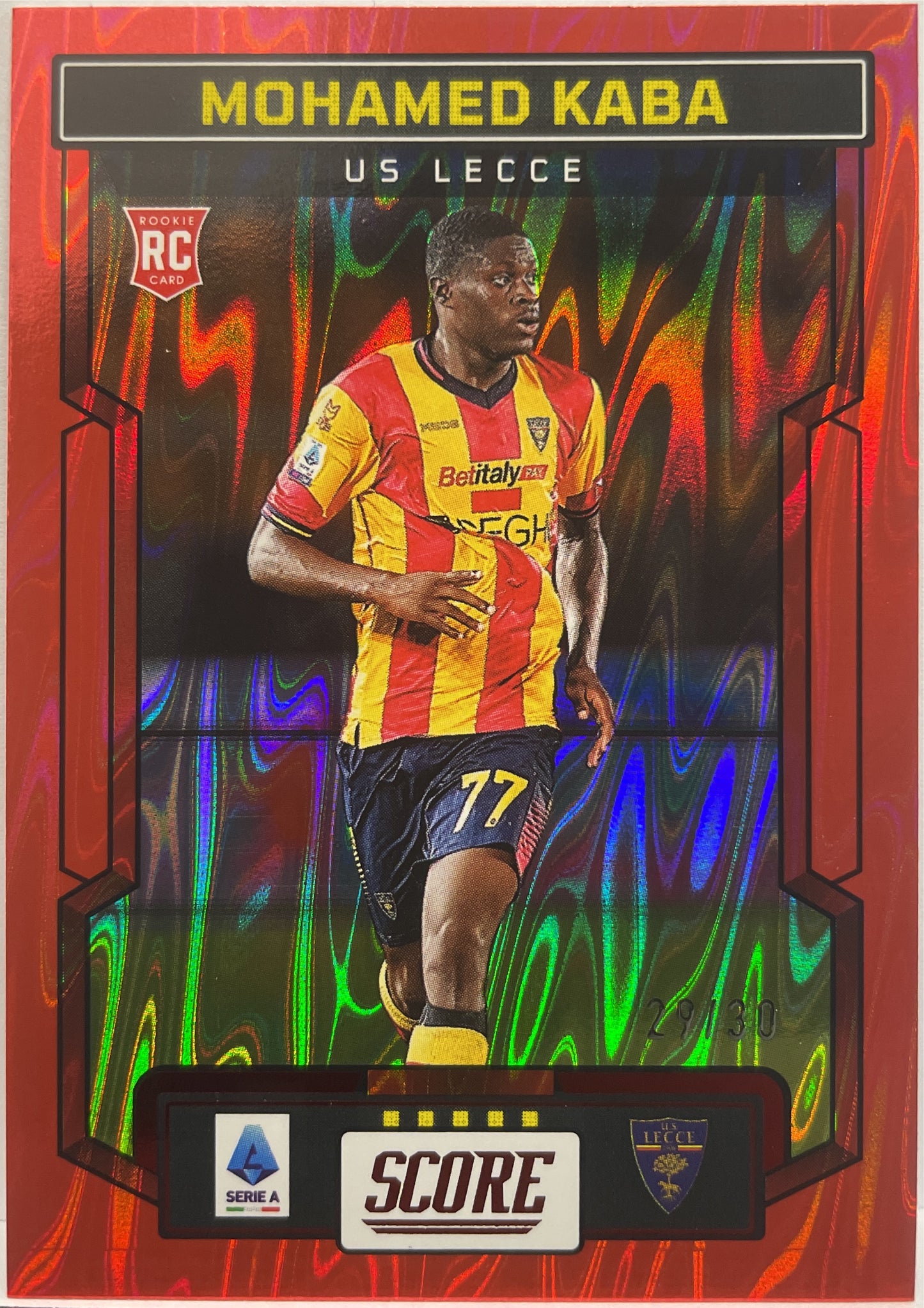 Mohamed Kaba 29/30 Rookie Red Swirl Score Serie A 2023/24