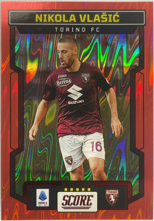 Nikola Vlasic 28/30 Red Swirl Score Serie A 2023/24