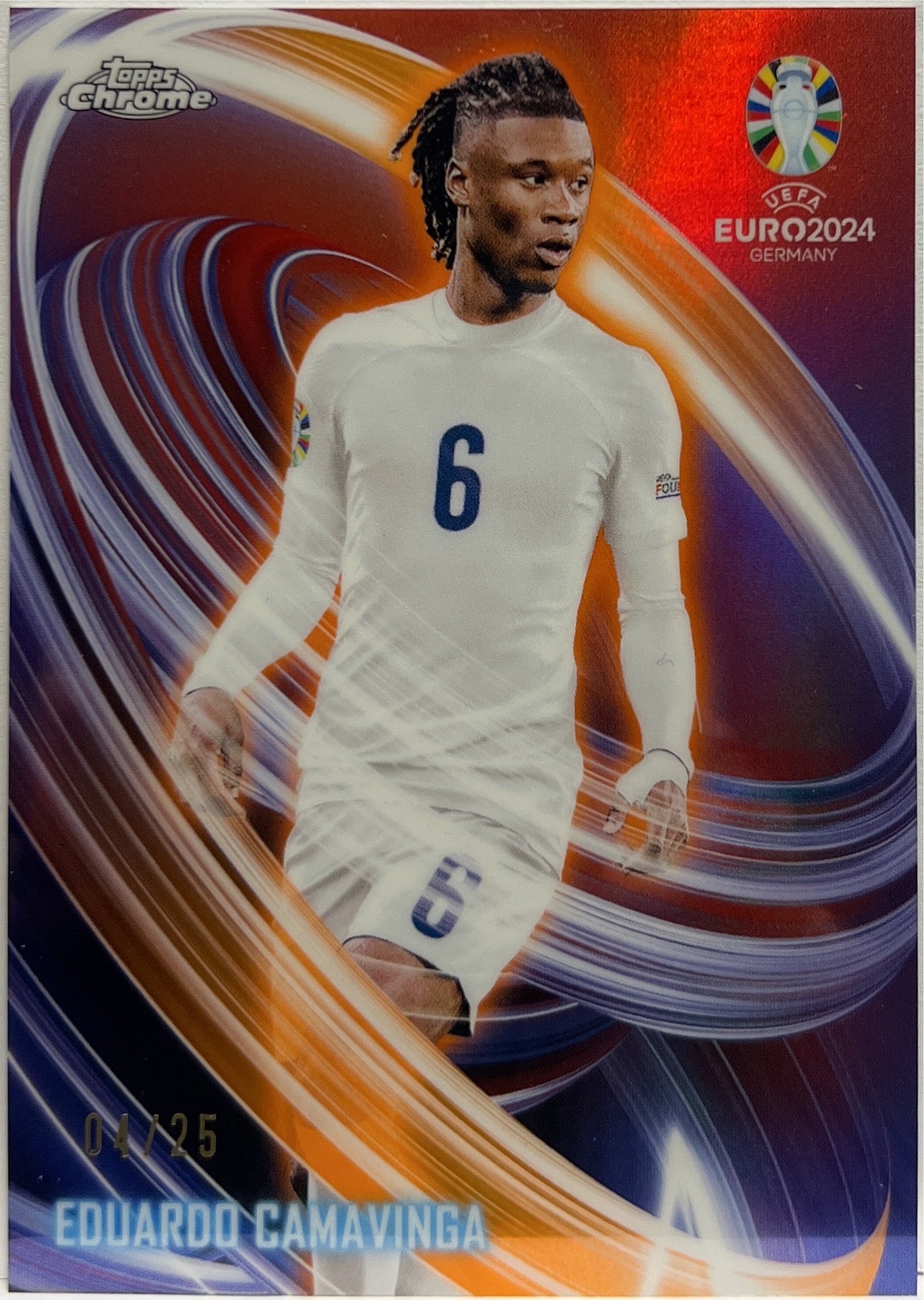 Eduardo Camavinga 4/25 Neon Nation Topps Chrome Euro 2024
