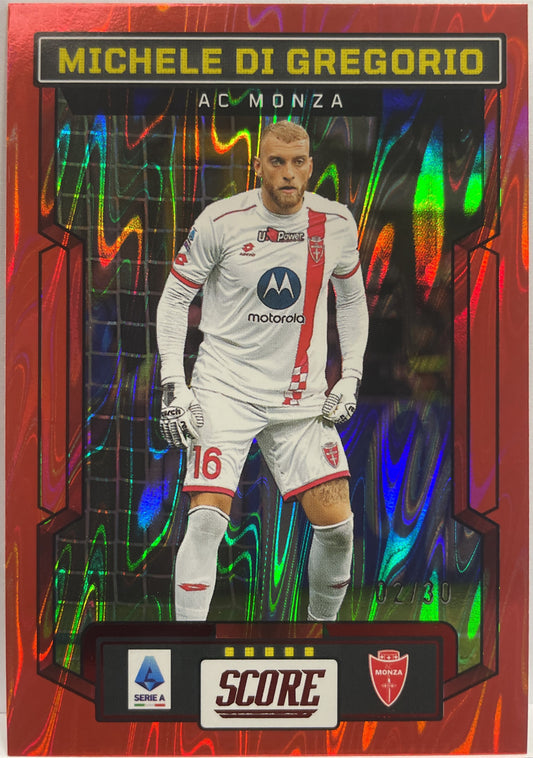 Michele Di Gregorio 2/30 Red Swirl Score Serie A 2023/24