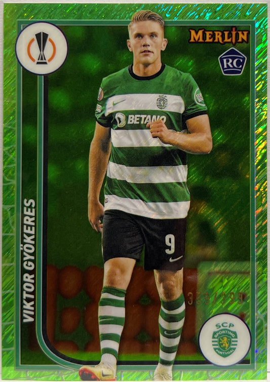 Viktor Gyokeres 359/399 Rookie Green Shimmer Topps Chrome Merlin UCC 2023/24
