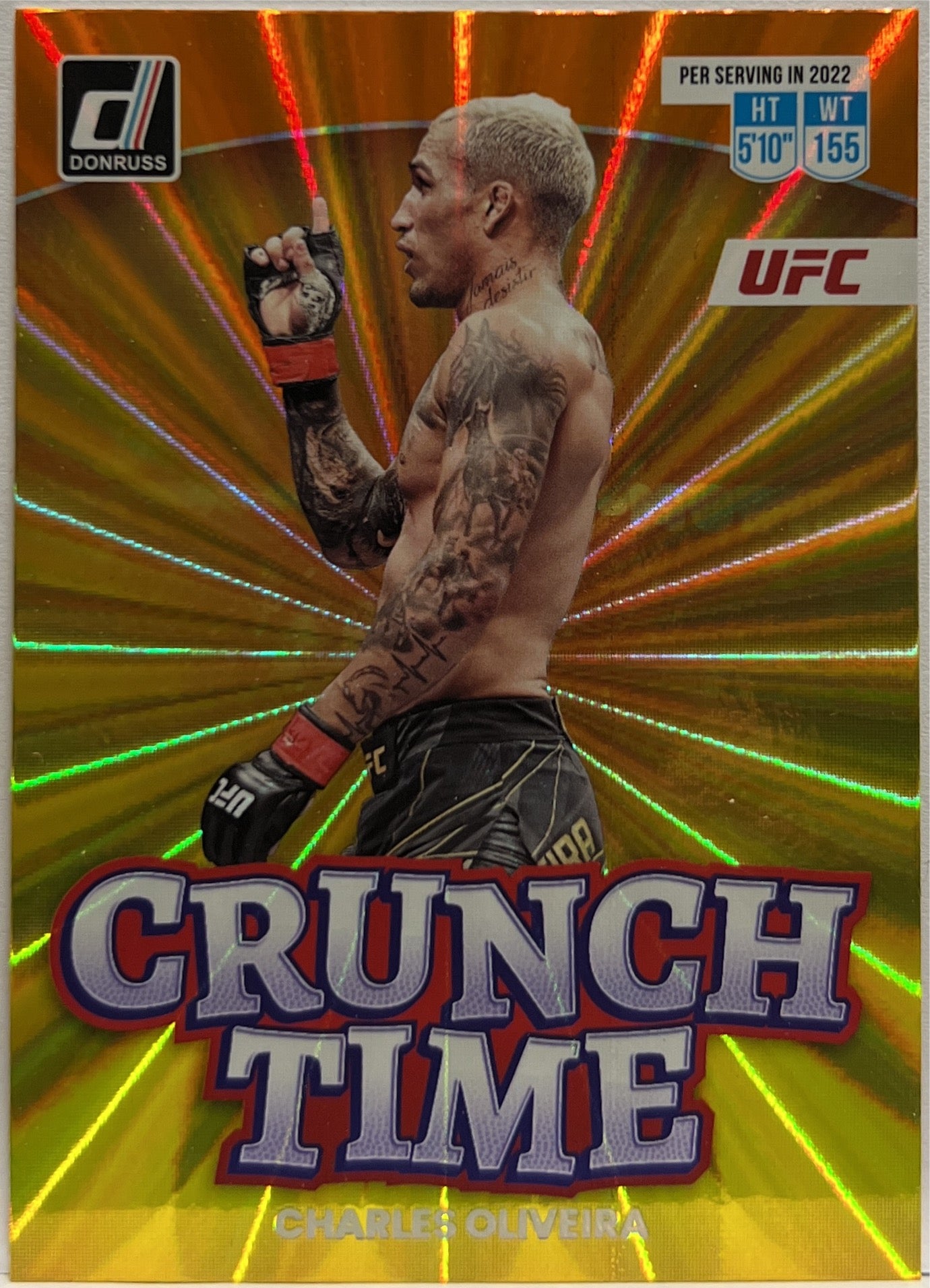 Charles Oliveira Crunch Time Gold Laser Donruss UFC 2023