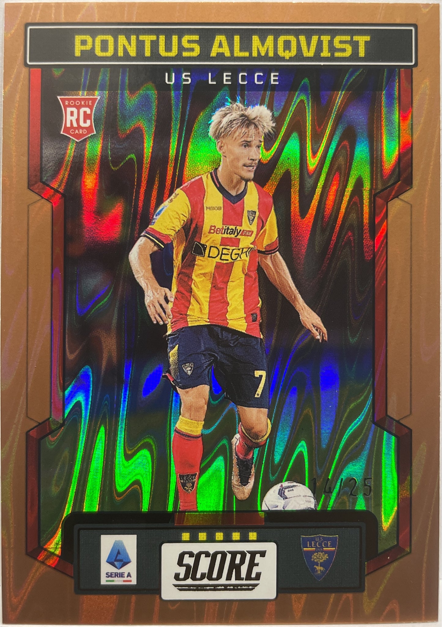 Pontus Almqvist 14/25 Rookie Bronze Swirl Score Serie A 2023/24