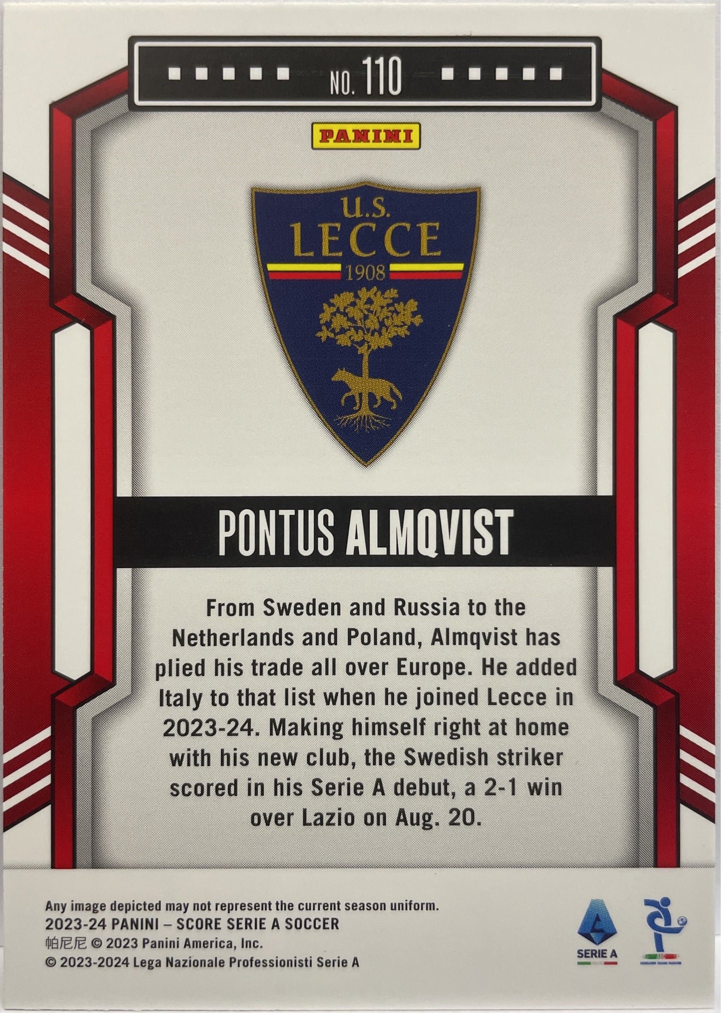 Pontus Almqvist 14/25 Rookie Bronze Swirl Score Serie A 2023/24