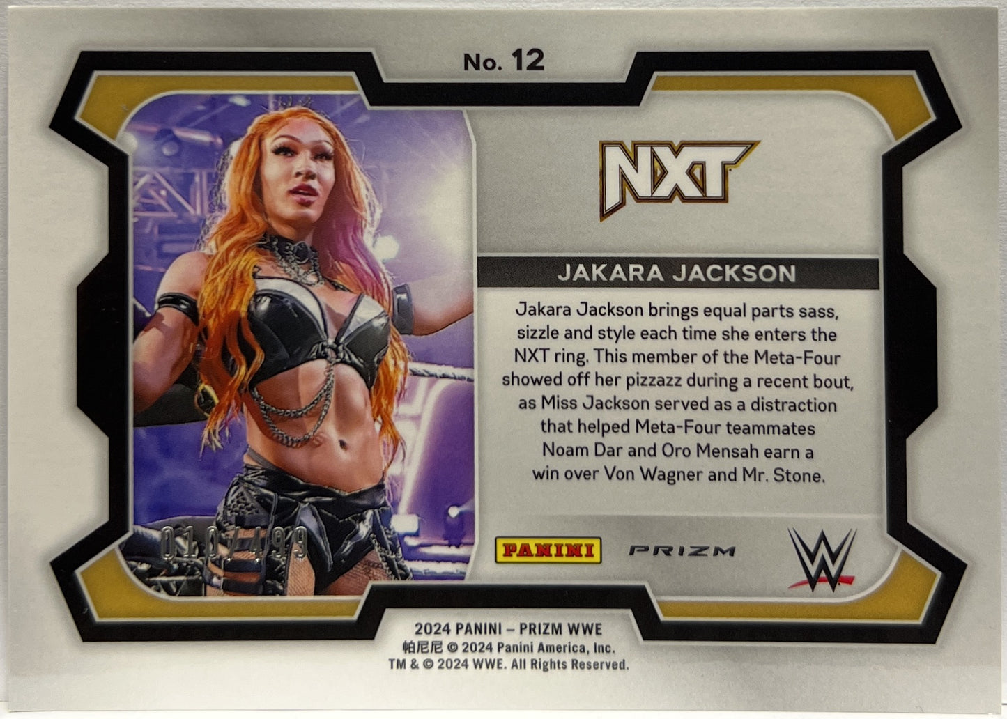 Jakara Jackson 10/499 Rookie Pulsar Panini Prizm WWE 2024