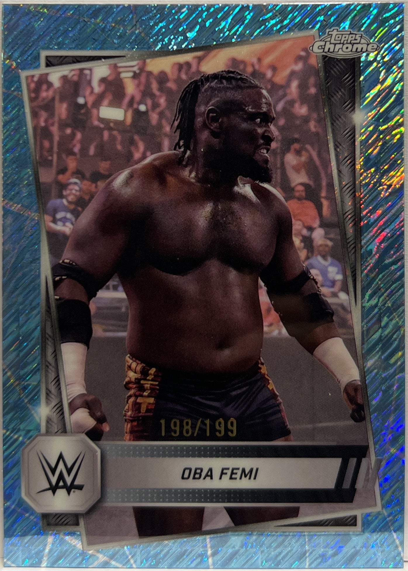 Oba Femi 198/199 Aqua Shimmer Topps Chrome WWE 2025
