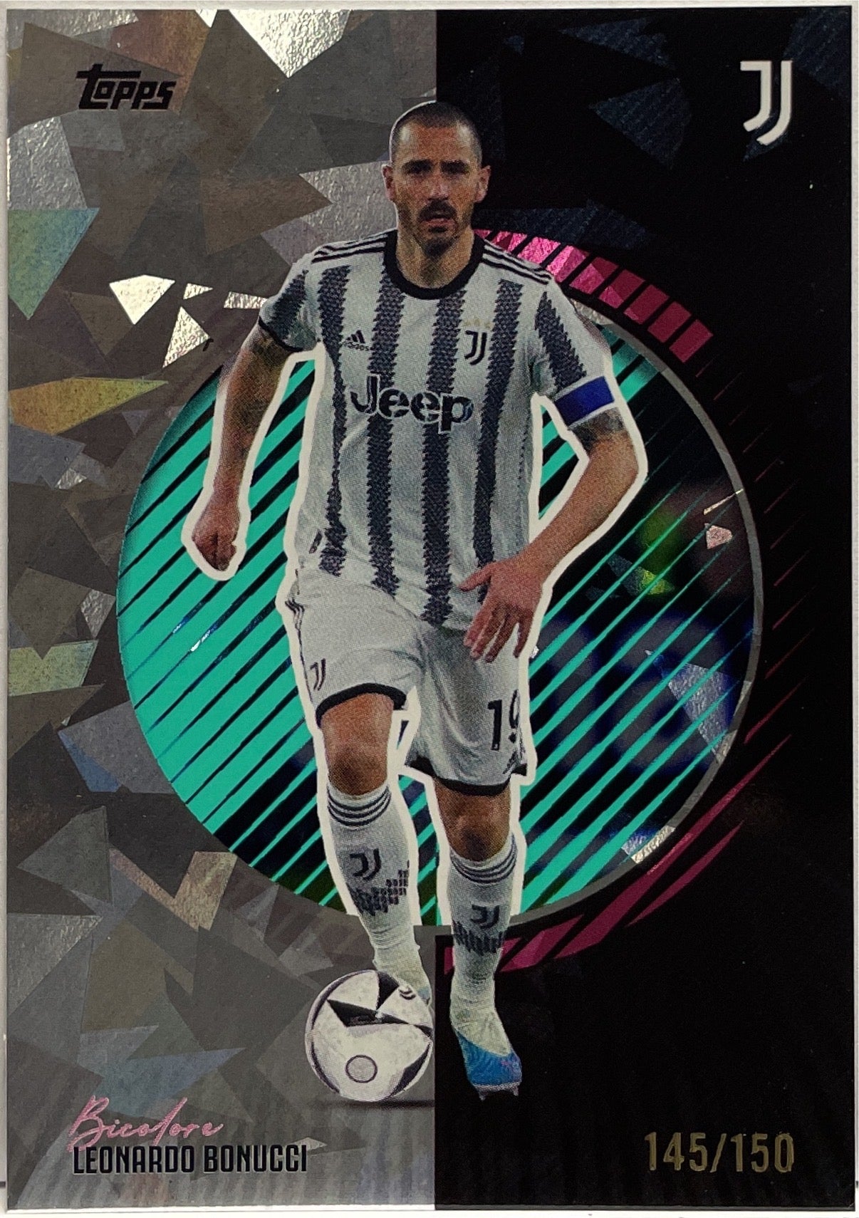 Leonardo Bonucci 145/150 Bicolore Cracked Ice Topps Juventus Set 2025/26