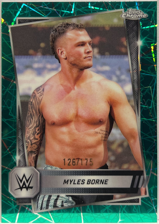 Myles Borne 126/179 Green Topps Chrome WWE 2025