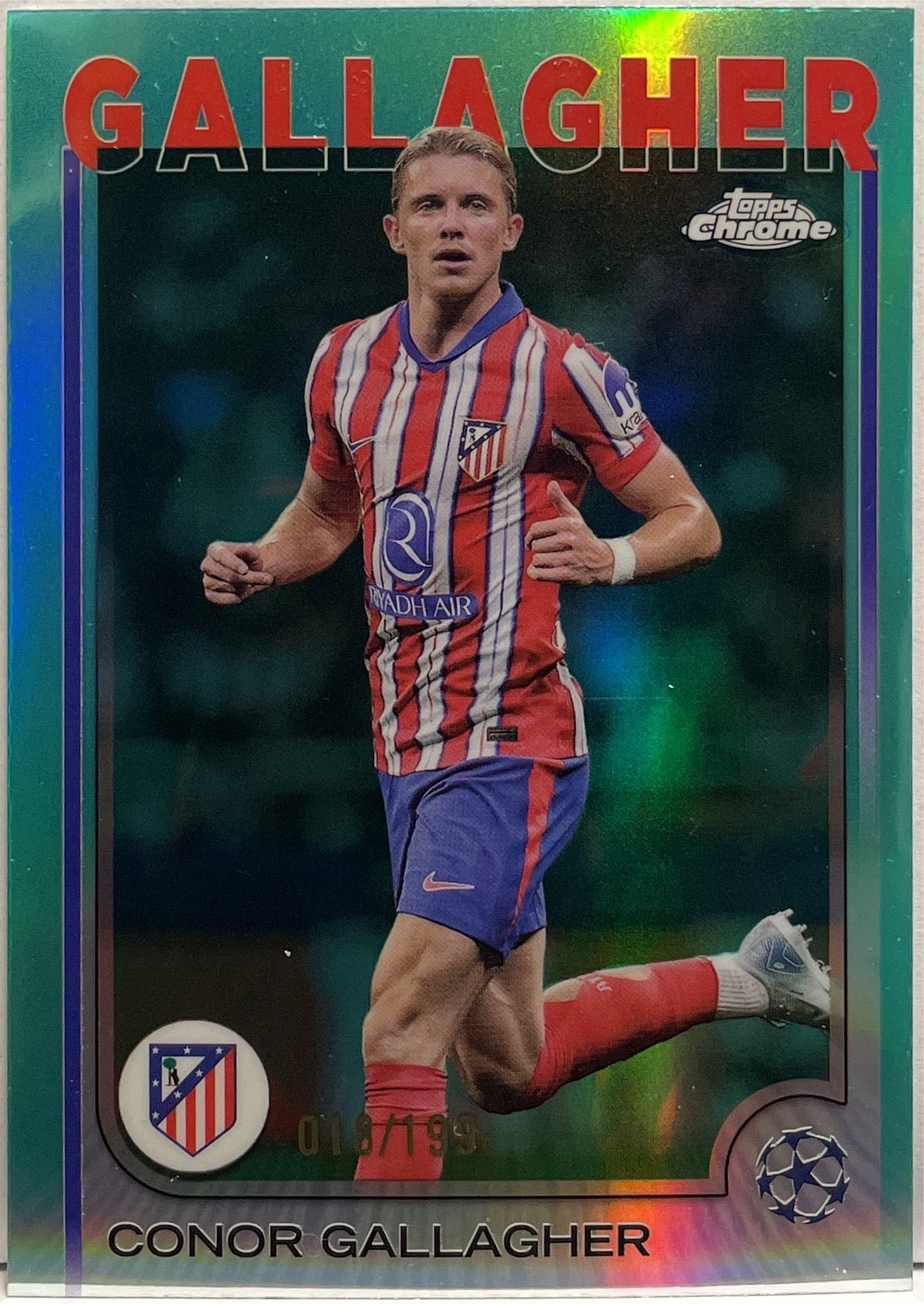 Conor Gallagher 18/199 Aqua Topps Chrome UCC 2024/25