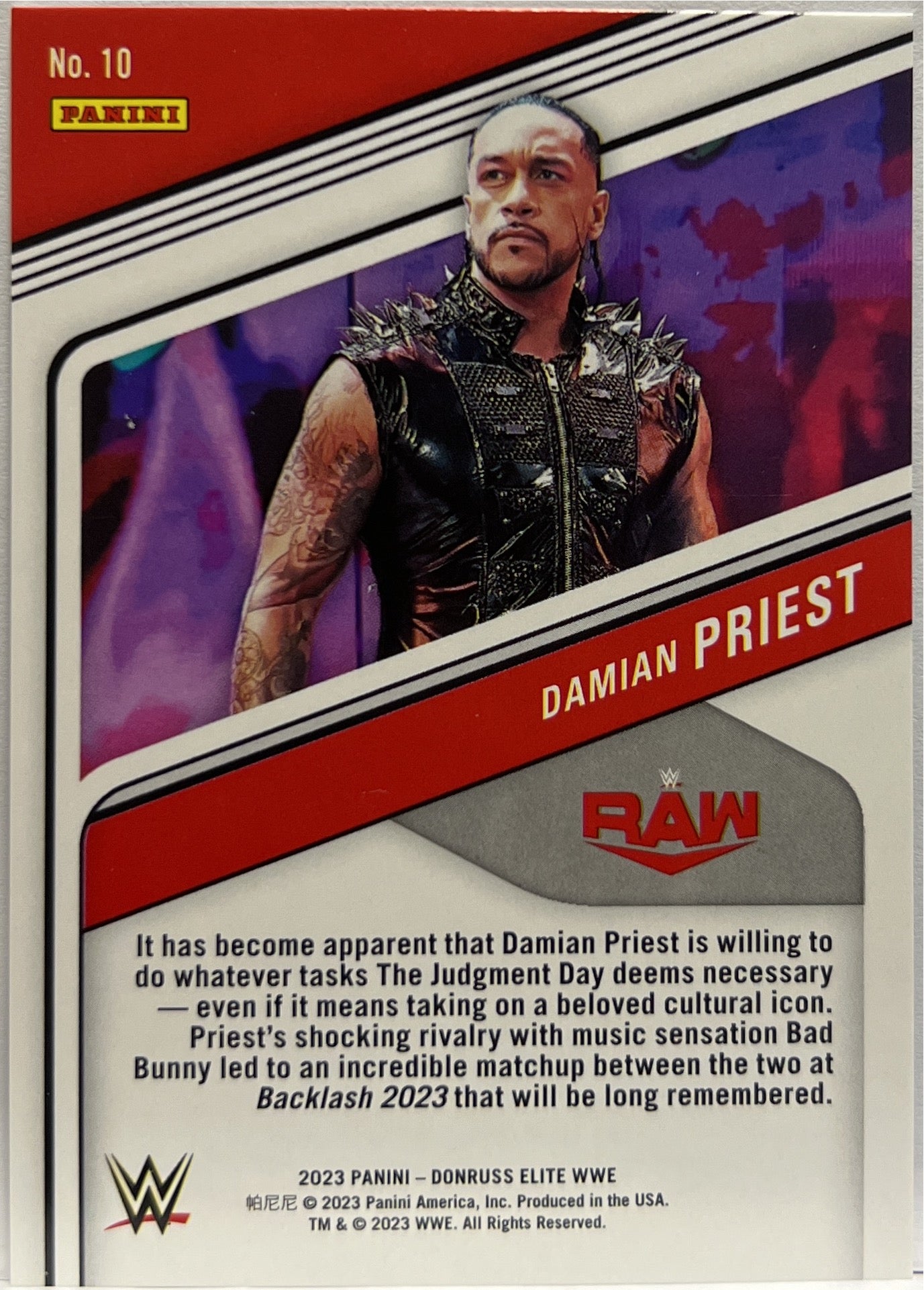 Damian Priest 32/275 Status Blue WWE Donruss Elite 2023