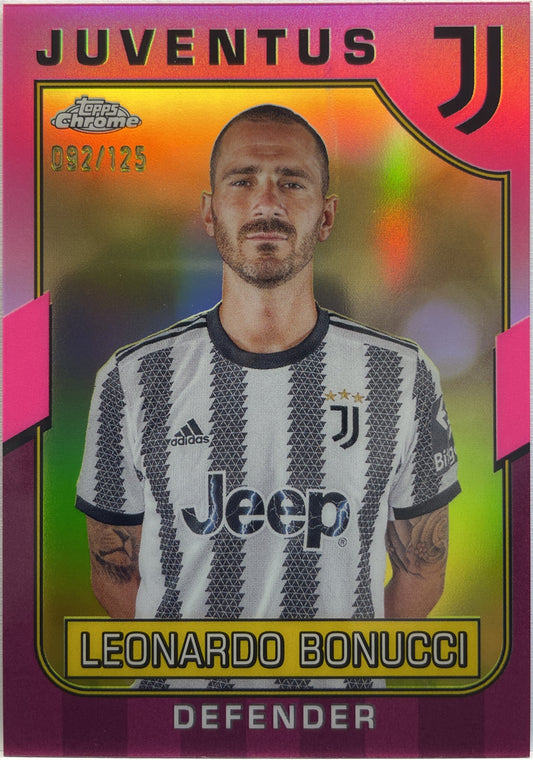 Leonardo Bonucci 92/125 Pink Topps Chrome Juventus 2022/23