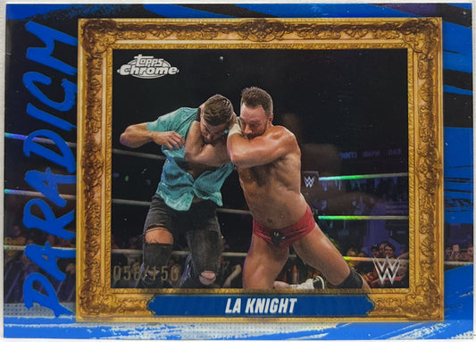 LA Knight 58/150 Paradicm Blue Topps Chrome WWE 2025