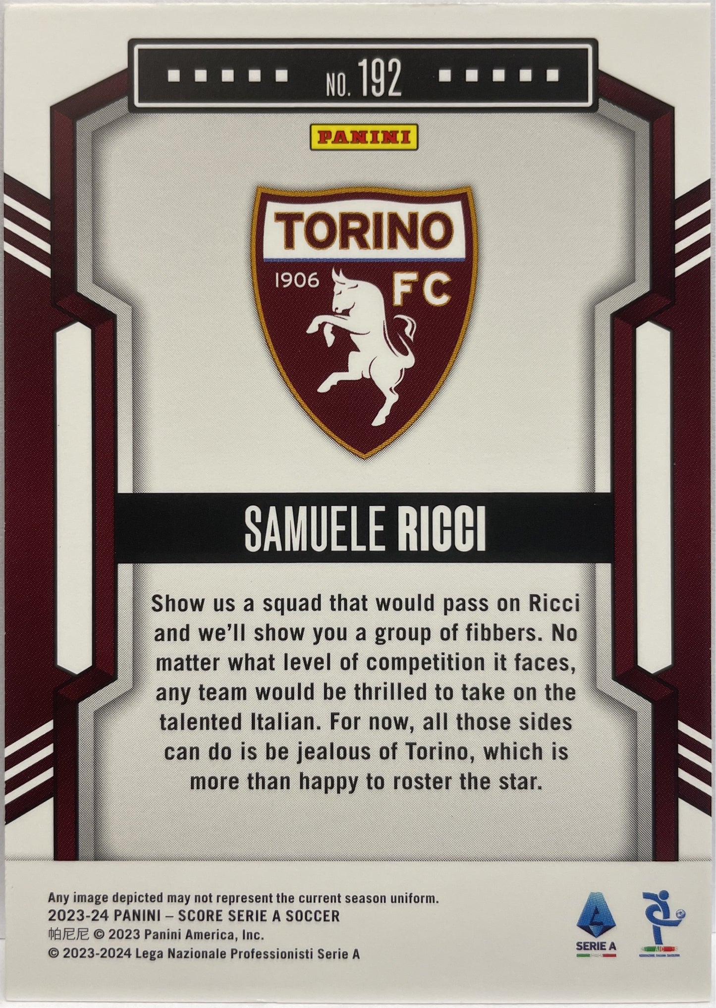 Samuele Ricci 11/25 Bronze Swirl Score Serie A 2023/24