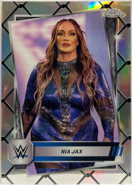 Nia Jax 36/37 Steel Cage Refractor Topps Chrome WWE 2025
